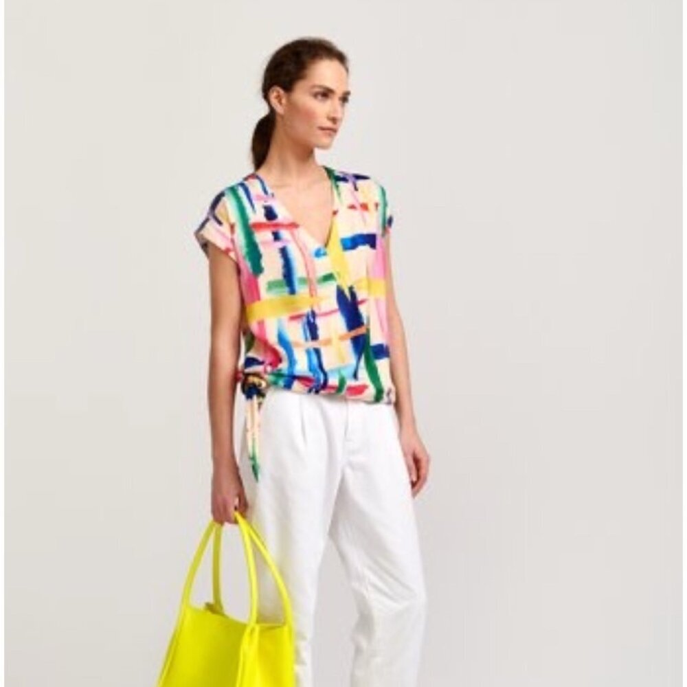 Essential Antwerp Veda Multicolored Graphic Striped Blouse